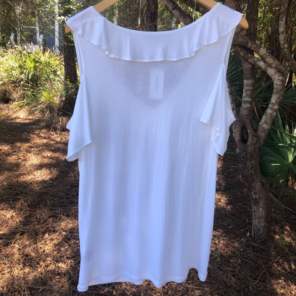 Banana Republic Cold Shoulder Top in Winter White. Size XL. NWT! - Picture 4 of 7